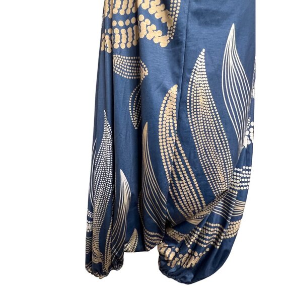 Summer Midi Blue White Tan Lantern Legs Parachute Oversized Baggy Boho - Picture 10 of 12